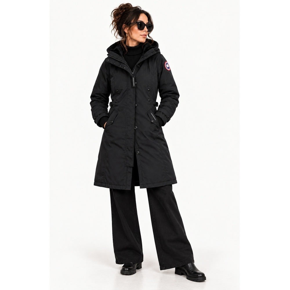 Canada Goose Kensington Parka 2506L Women's M Black Down Coyote Fur Coat